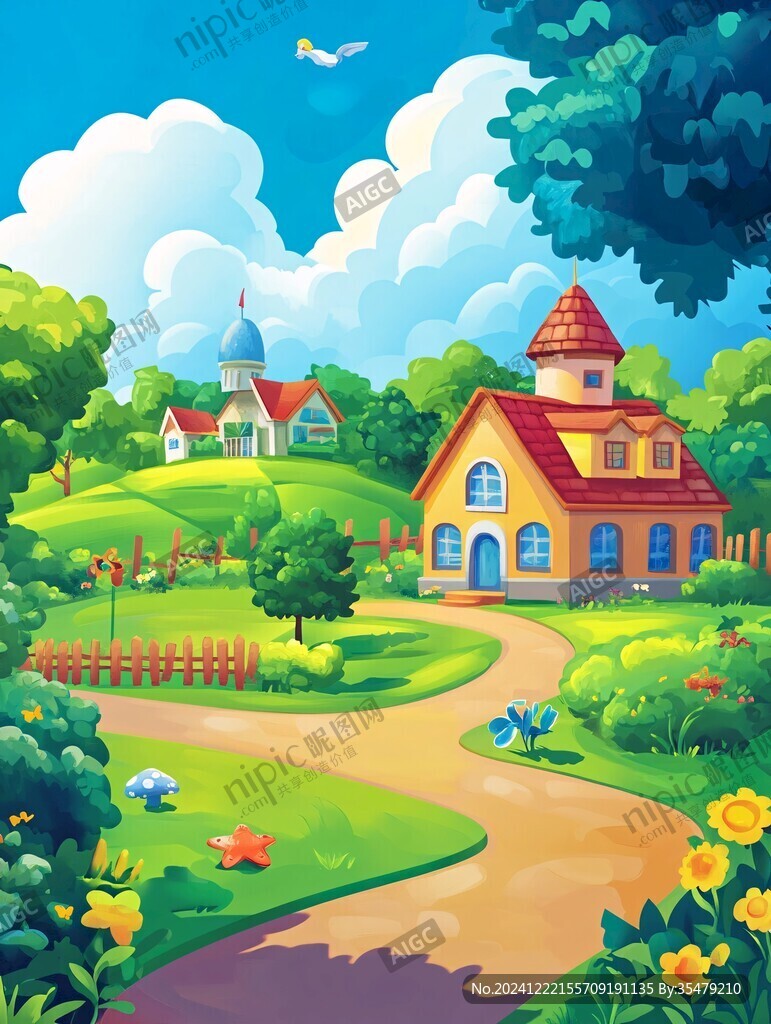 乡村场景插画