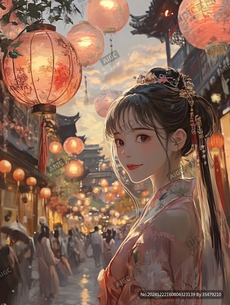 古风美女过年