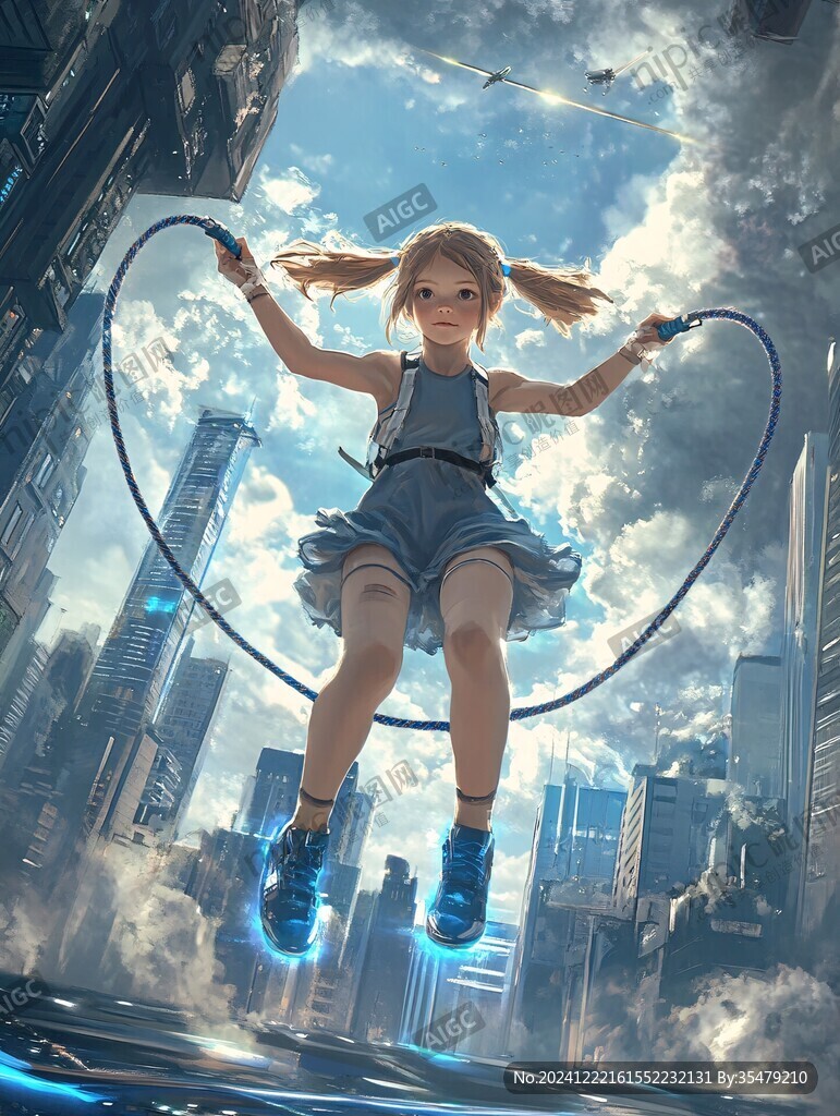 插画跳绳
