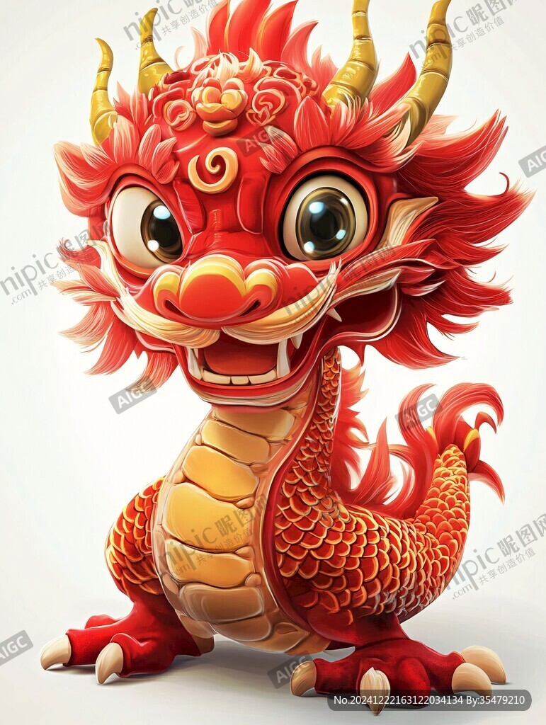 卡通龙年吉祥物插画