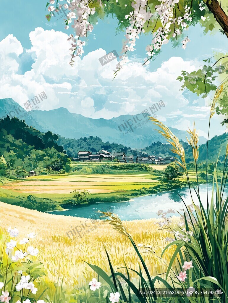 田园风光插画