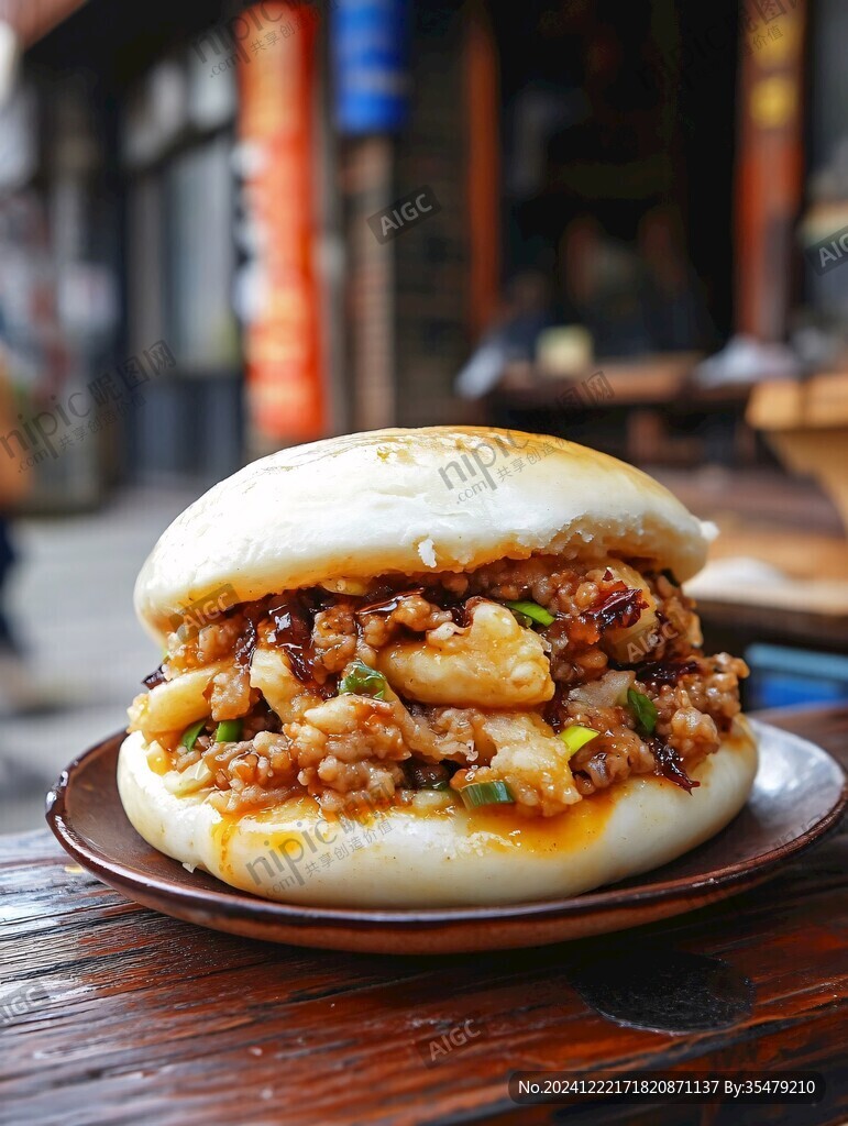 白吉馍加肉
