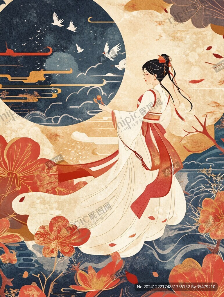 中秋古装插画