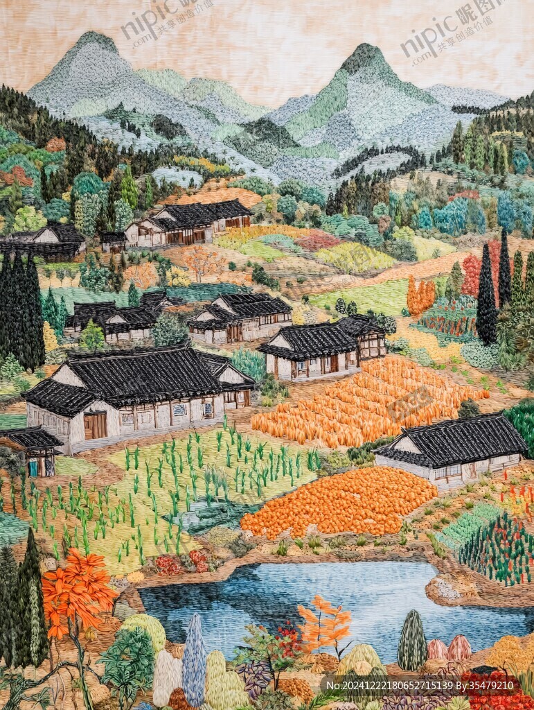 山村秋色图