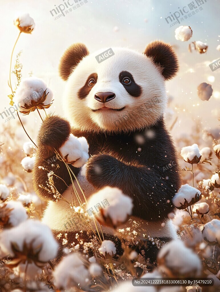 写实熊猫插画