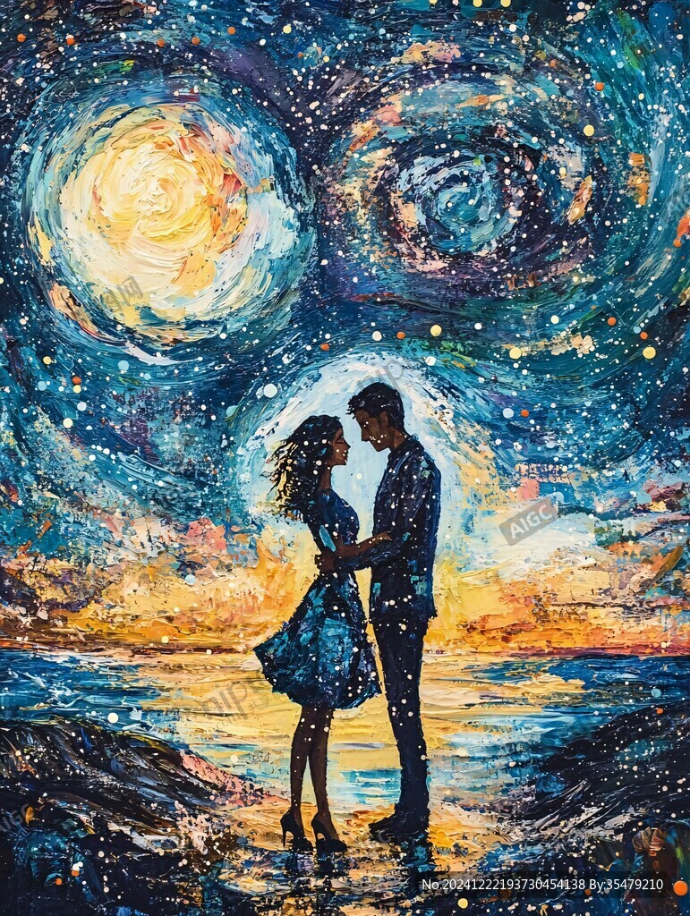 星夜油画