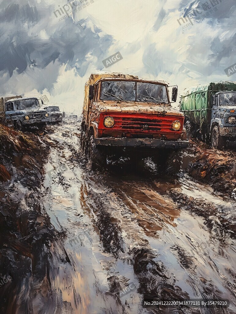 汽车油画