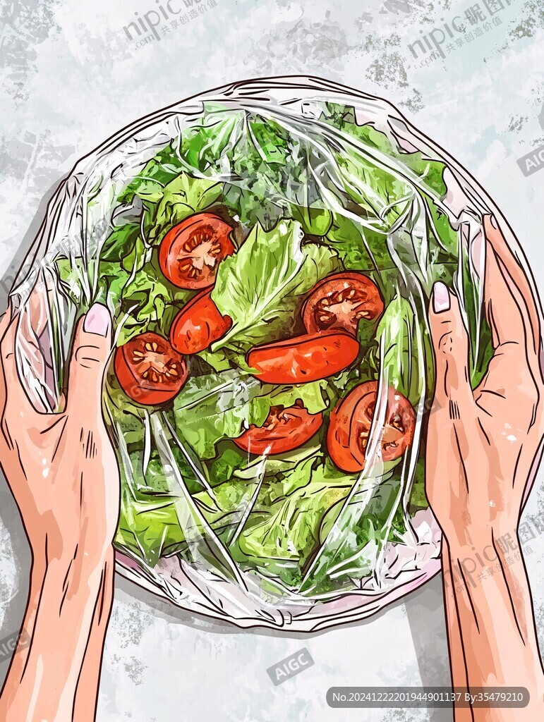 素菜拼盘插画