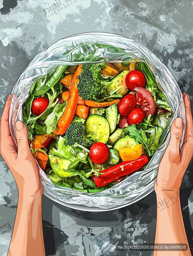 素菜拼盘插画