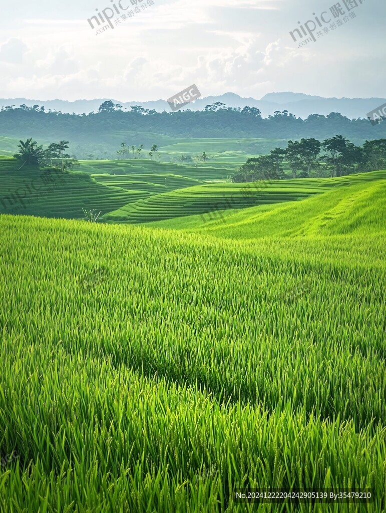 水稻种植田园风光