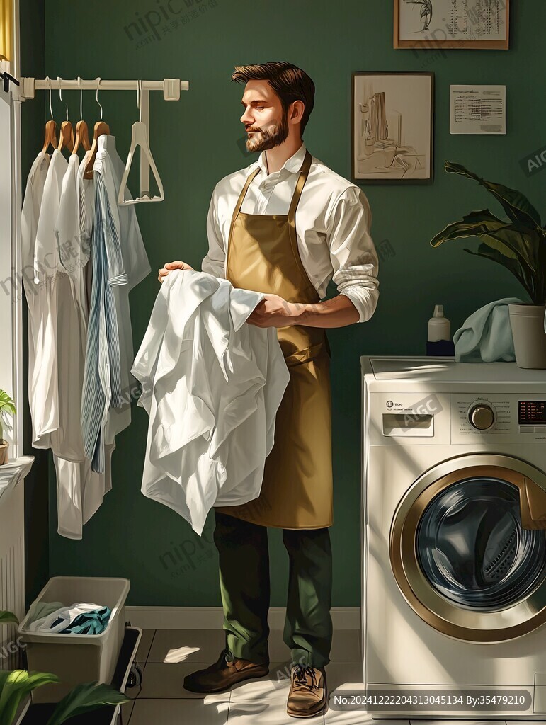 洗衣服插画