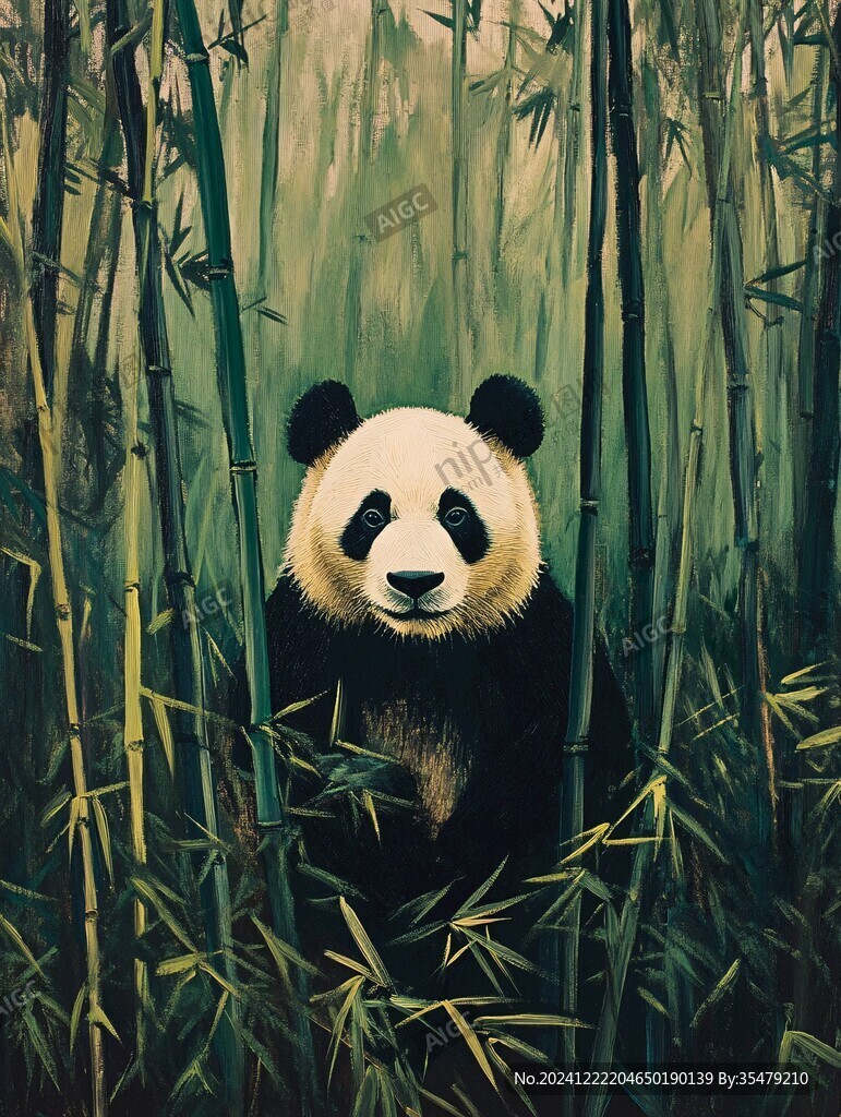 油画熊猫