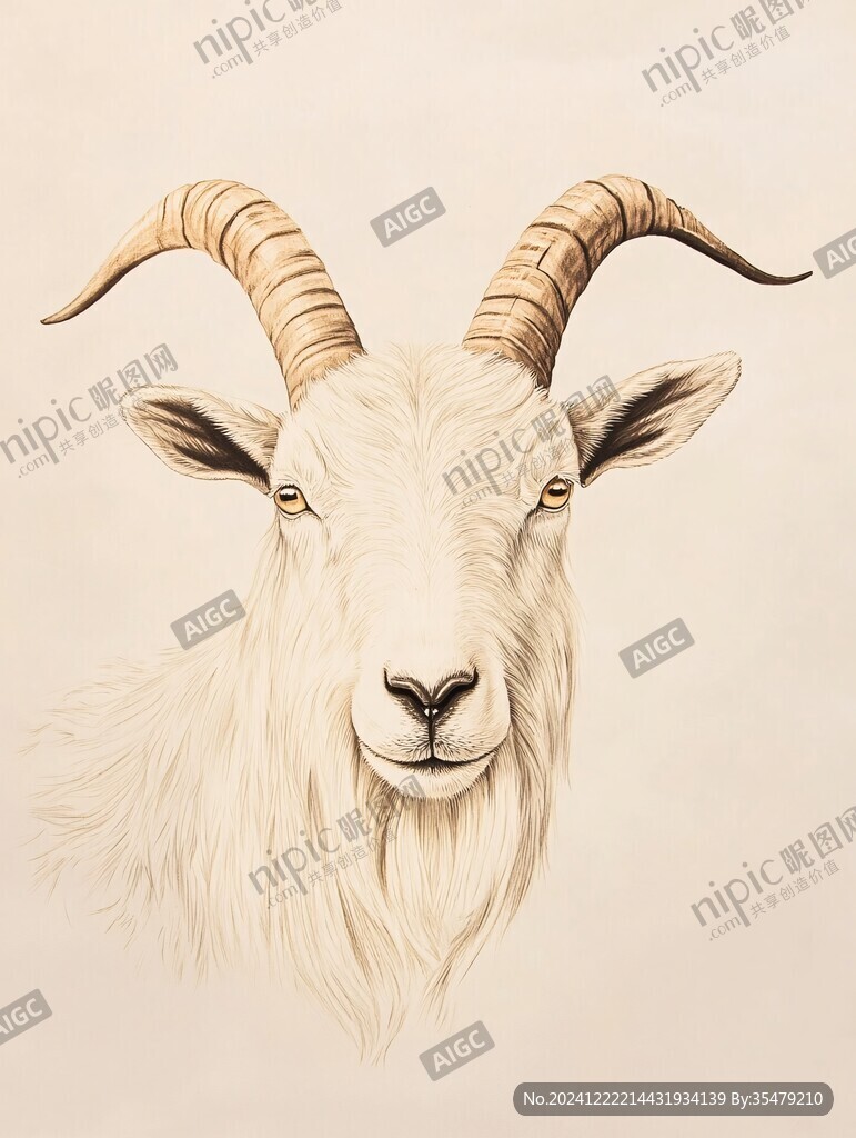手绘山羊工作室装饰画