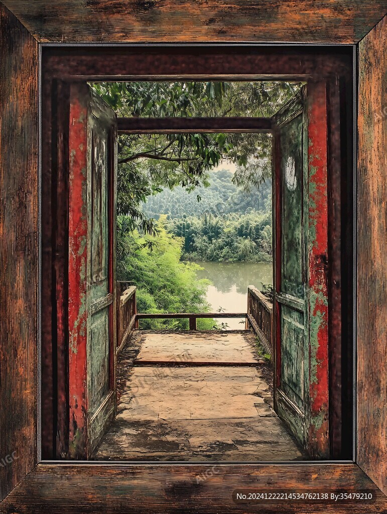 水上走廊油画
