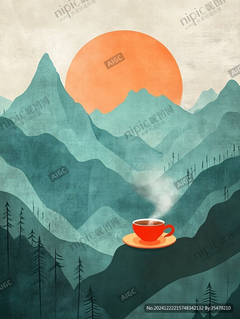 茶山插画