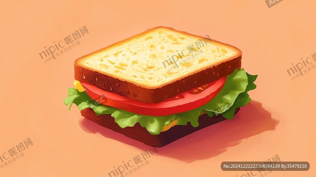 厚蛋吐司插画