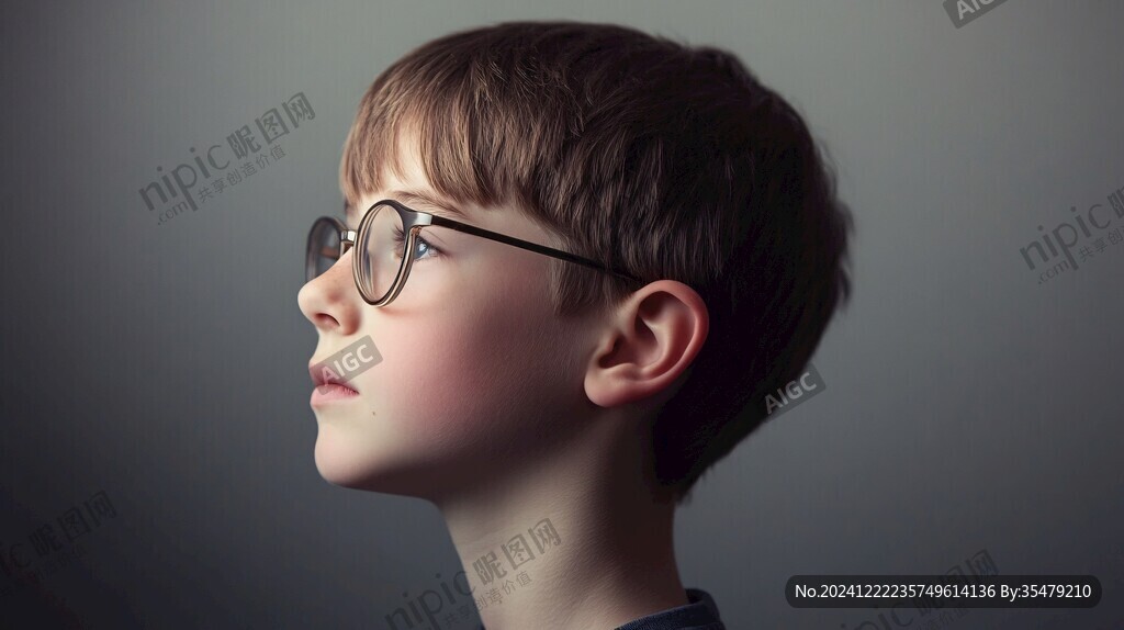 形象设计戴眼镜男孩