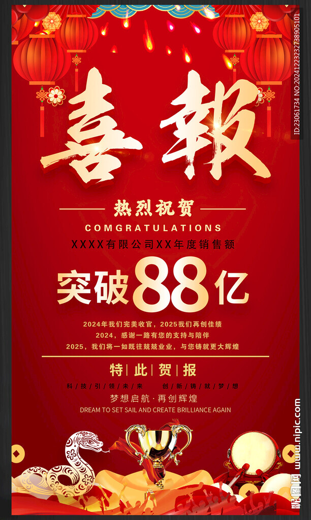 企业销售喜报海报