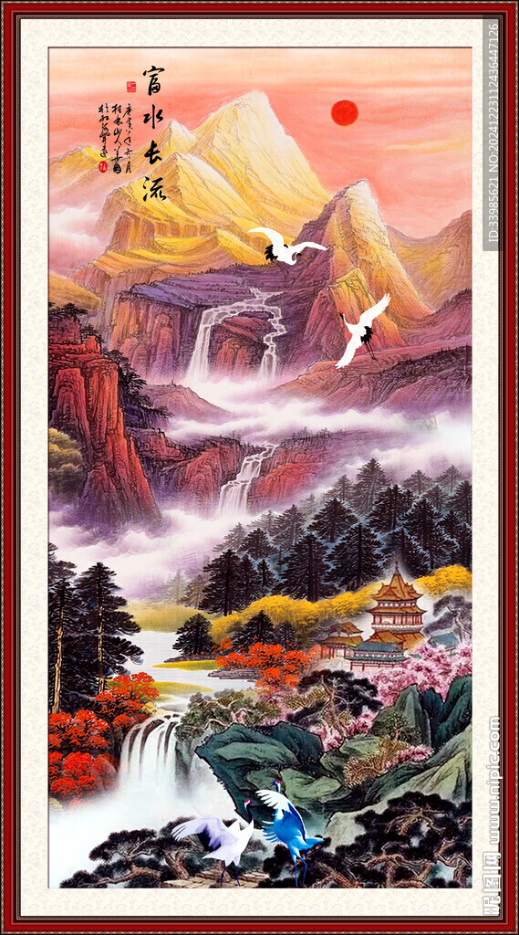 日照金山山水画