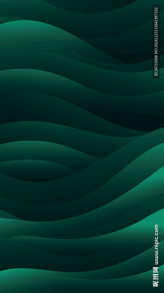 暗绿色波浪抽象矢量背景