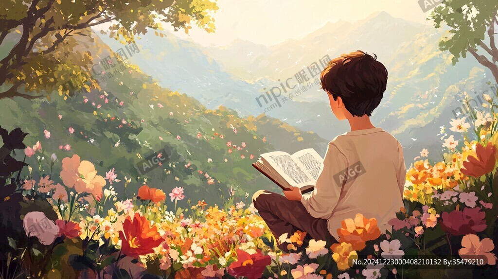 阅读插画插图