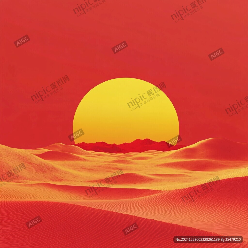 大漠昏黄太阳