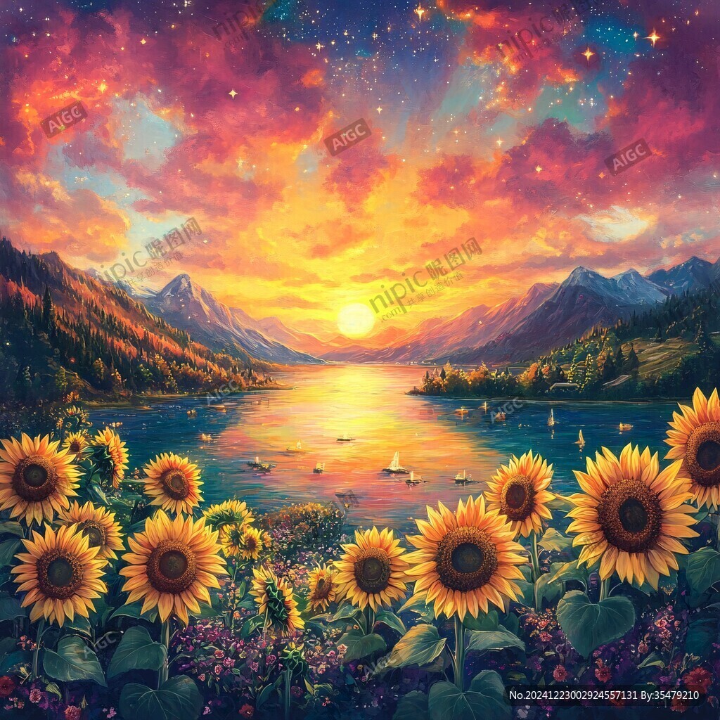 向日葵花壁画