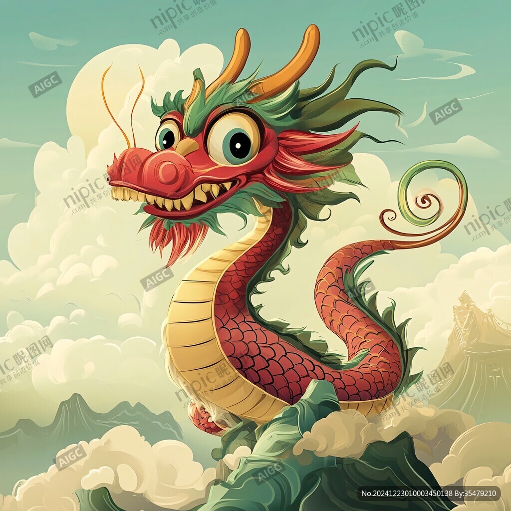 龙年插画龙抬头