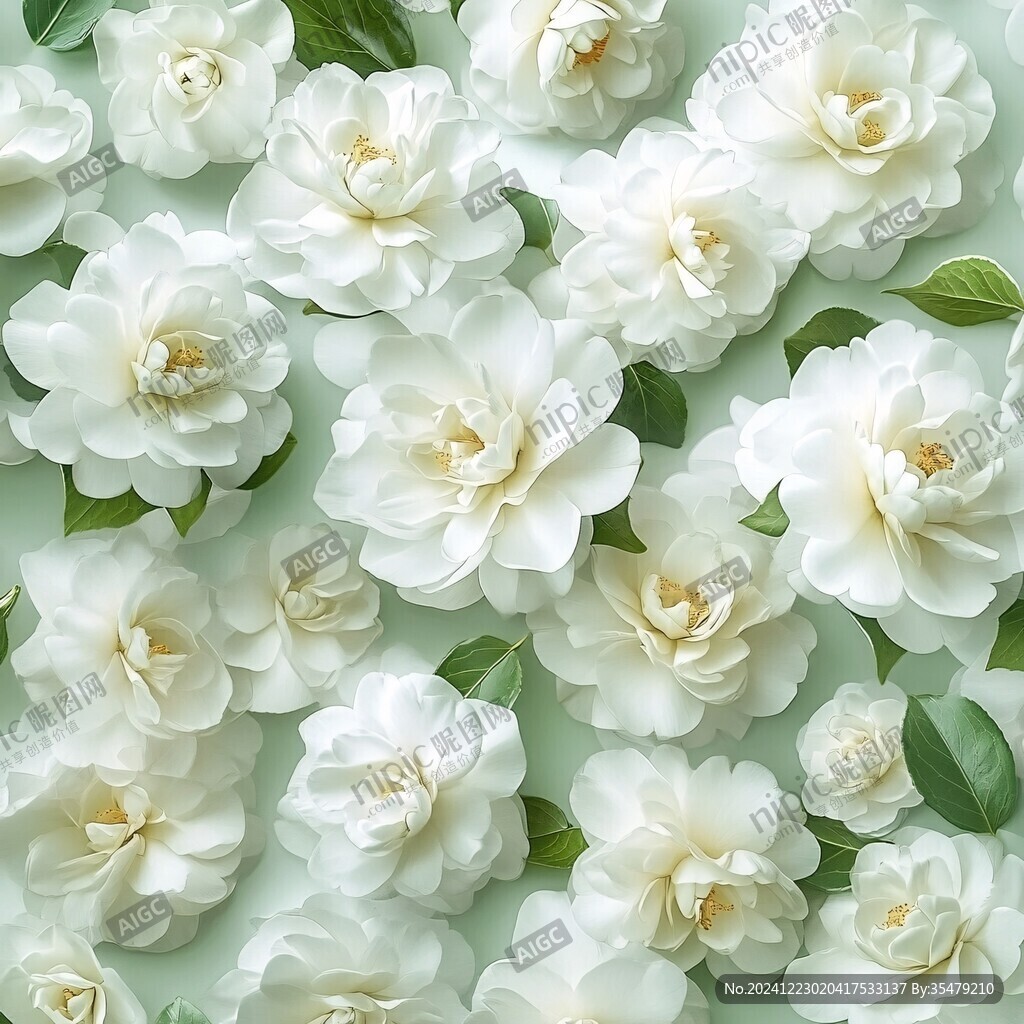 写实喷绘茉莉花