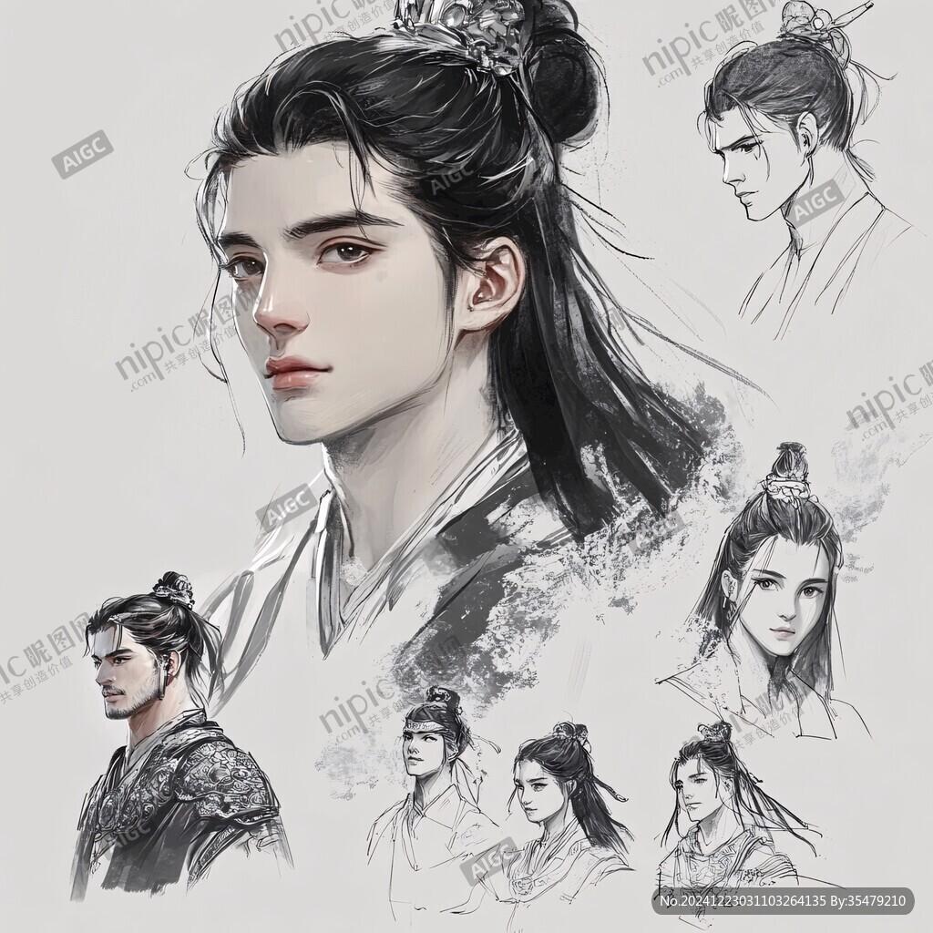 原创手绘古装美男