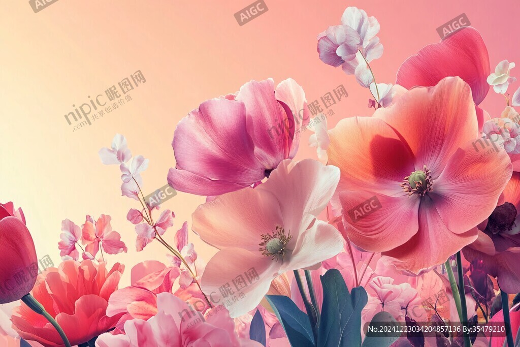 3d立体唯美花卉