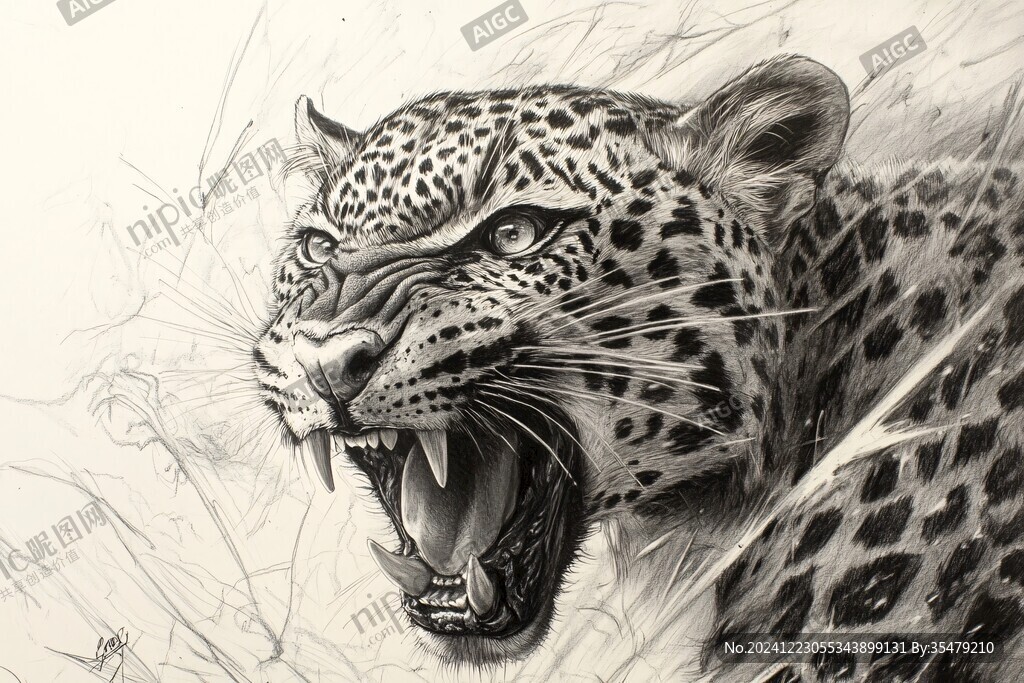 美洲豹手绘