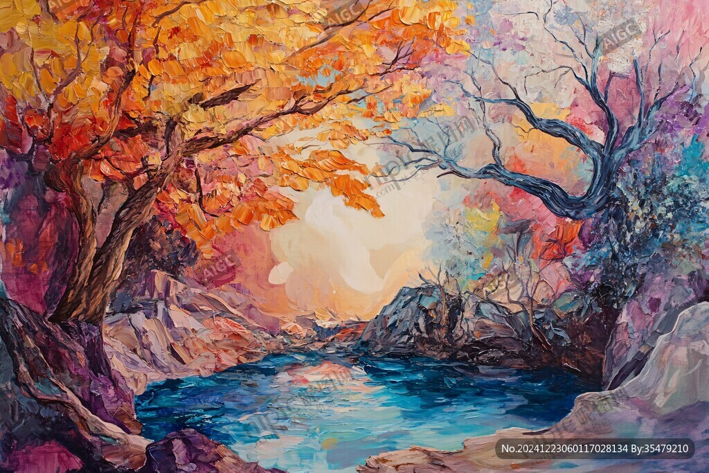 枫林油画艺术画