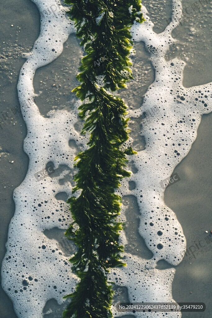 布满海藻的水管