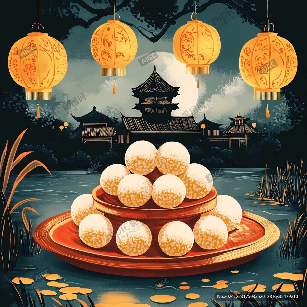 元宵包装插画