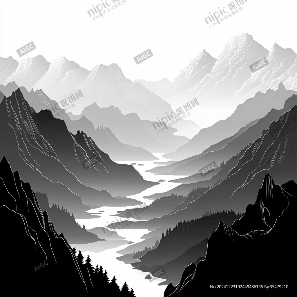 巨型山水背景