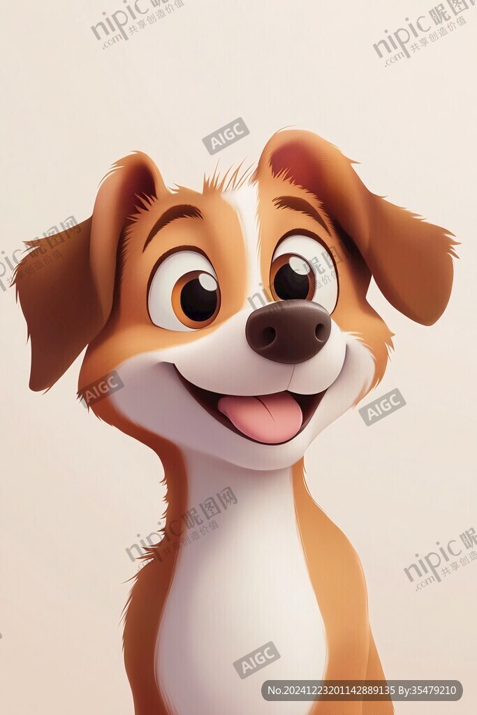 开心小狗插画