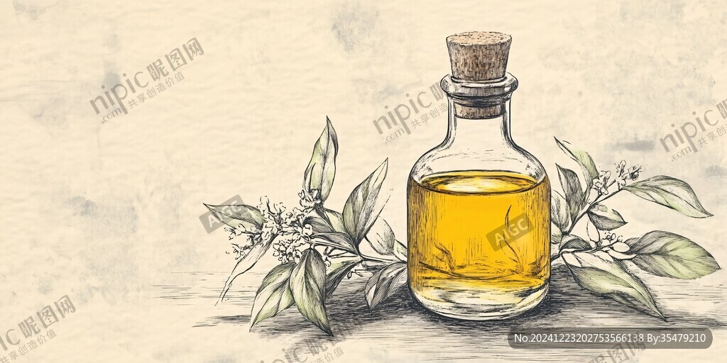 精油手绘插画