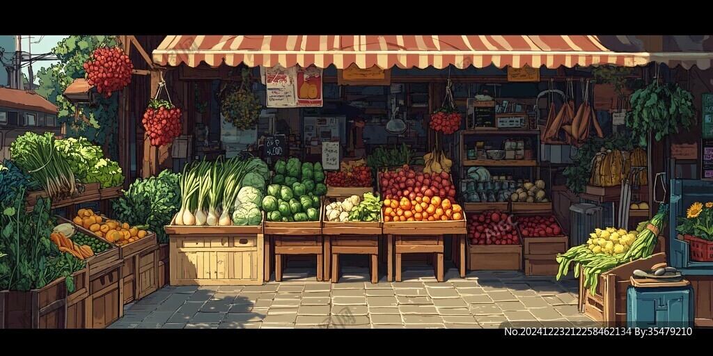菜市插画