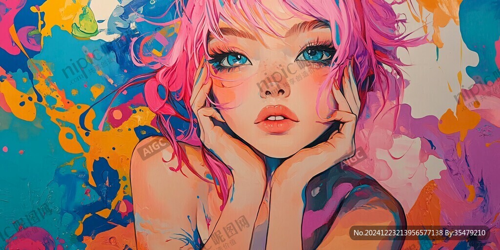粉色头发少女