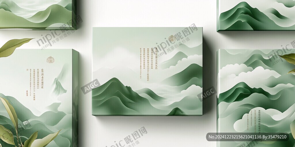 云雾茶插画包装设计