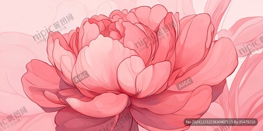 牡丹包装插画