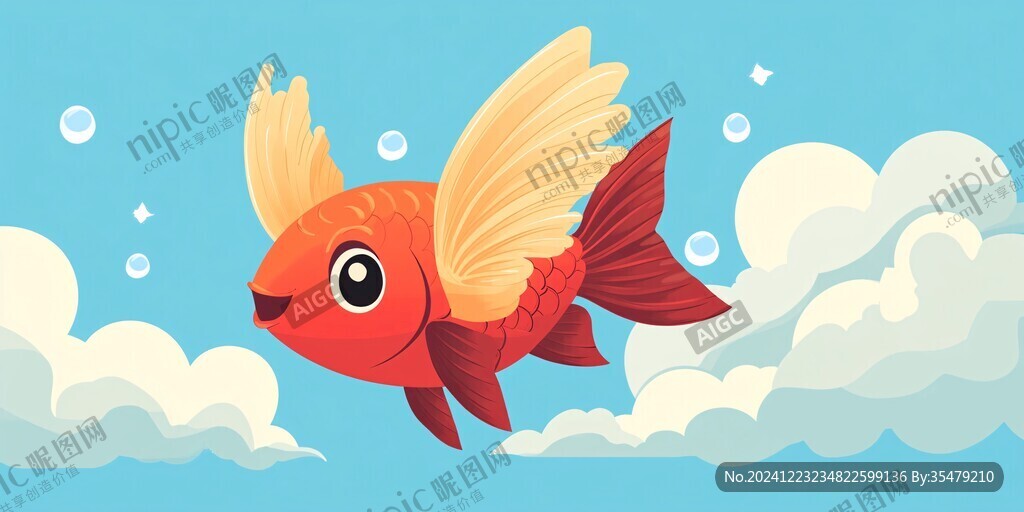 创意金鱼潮流插画