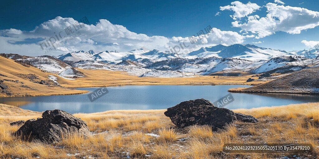 雪山河流湿地草壁纸