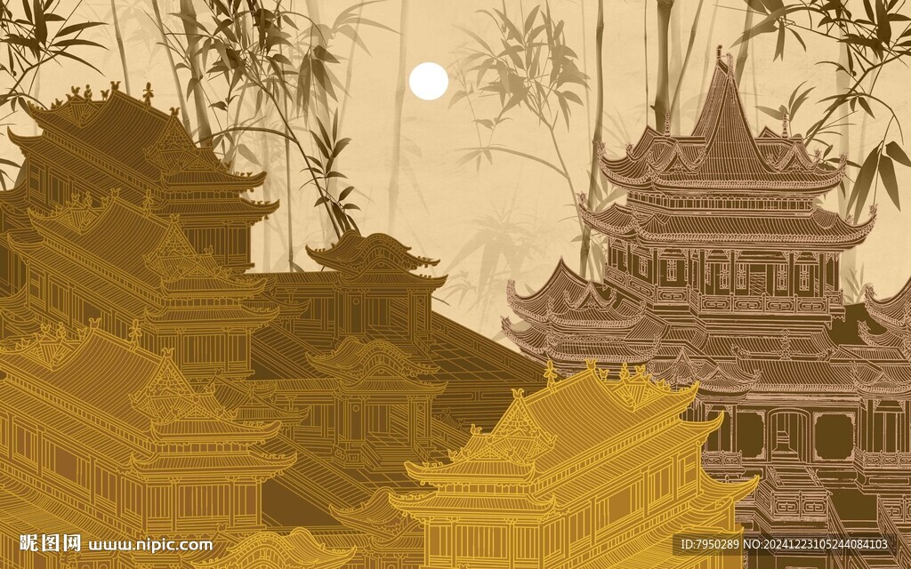 新中式背景墙 