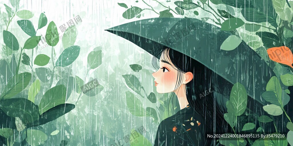雨天插画