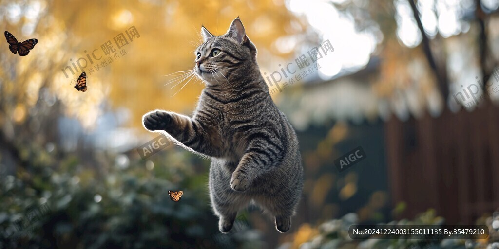 猫猫扑蝶