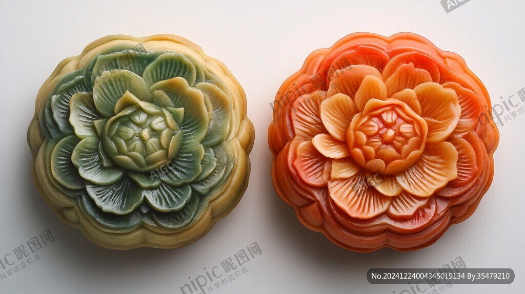 花卉纹月饼模具