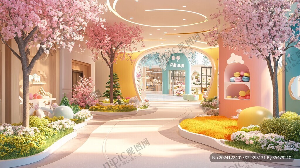 动物主题甜品区场景