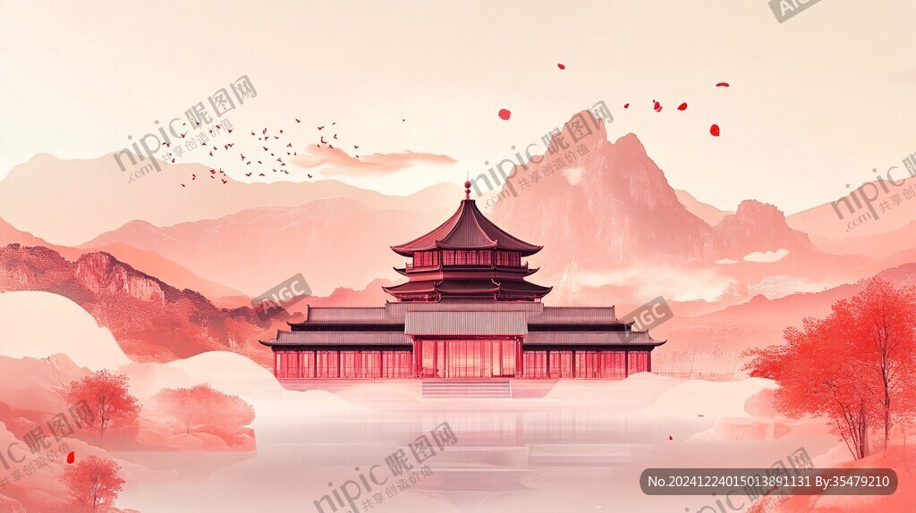 故宫风景插画